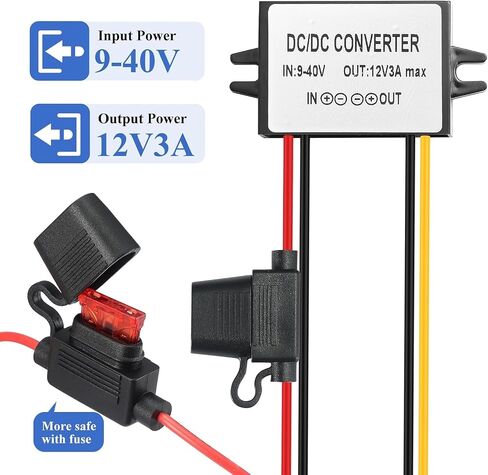 DC/DC Buck Converter 17-60V to 12V,DC/DC Voltage Converter 17V/24V/35V/60V to 12V5A 60W MAX Power Transformer Waterproof Step Down Module for Automotive, LED Lights, Trucks, Instruments. in Kuwait