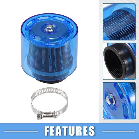 Air Filter Cleaner Straight 40mm/1.57" Motorcycle Filter for 110-125cc Most Motorcycles ATV Mopeds Dirt Bikes Race Bikes Blue in Saudi Arabia