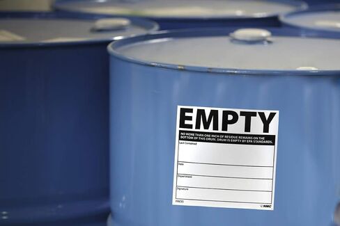 NMC HW35AL Empty NO More Than ONE INCH of Residue Remains ON The Bottom of This Drum. Drum is Empty by EPA Standards Label - PS Paper Hazmat Label in Saudi Arabia