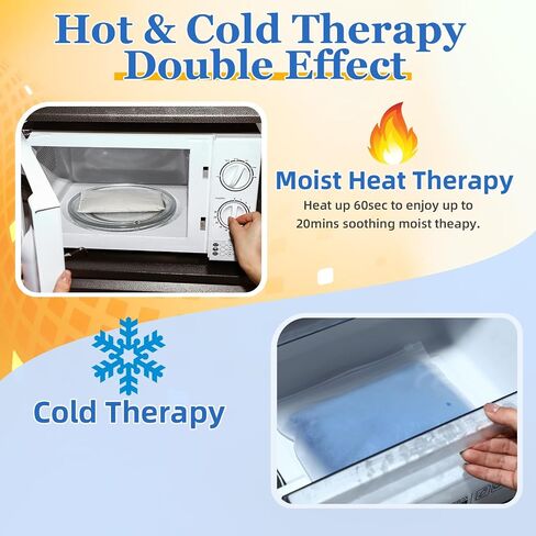 Mini Microwavable Heating Pad Reusable Cold Compress Bag with Washable Cover 4'' x 8'' Natural Hot and Cold Pad Moist Heat Pad for Cold Hands, Shoulder, Joint Pain, Sore Muscle (Blue) in Kuwait