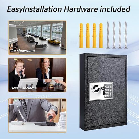 Key Lock Box, Key Cabinet Organizer, Metal Key Lock Box, 36 Position Digital Key Box with Key Tags, Key Holder Safe for Car, Hotels, Office, House in Saudi Arabia