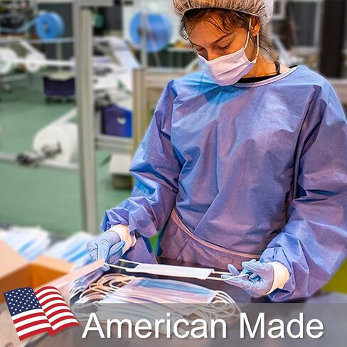 MAVINA Made in USA, Disposable Face Masks for Adults, 3 Ply Protection Meets ASTM Level 2 Standard, Breathable and Comfortable with Elastic Earloops, 50 Pcs in Saudi Arabia