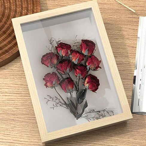 إطار صورة صندوق الظل مقاس 8 × 10 مع حقيبة عرض خلفية من الكتان الناعم مع ظهر ناعم، وصندوق ذاكرة مع زجاج مقسى، وصندوق زهور خشبي، ES3215 in Saudi Arabia