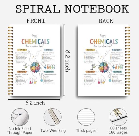 Mental Health Journal Notebook Spiral - Therapy Notebook,164 Pages, Mental Health Journal for Women, Funny Office Gifts, Positive Mind Journal, 5.5×8.3 in Kuwait