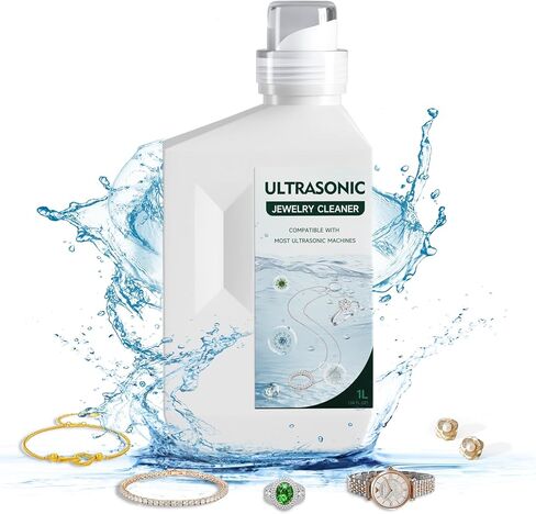 منظف ​​المجوهرات بالموجات فوق الصوتية الكبير بوزن 17 أونصة - مركز منظف المجوهرات لخواتم الماس والمجوهرات الذهبية والأقراط الفضية والقلائد البلاتينية ومجوهرات الأحجار الكريمة والنظارات، 500 مل in Kuwait