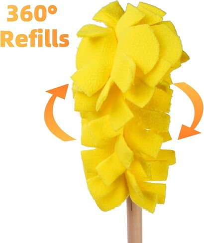15 Pieces Reusable Duster Refill, 360° Heavy Duty Fleece Duster Pads Refills, Compatible with Swiffer Hand Duster, for Cleaning Ceiling, Fan Hardwoods Window Kitchen Floor in Saudi Arabia