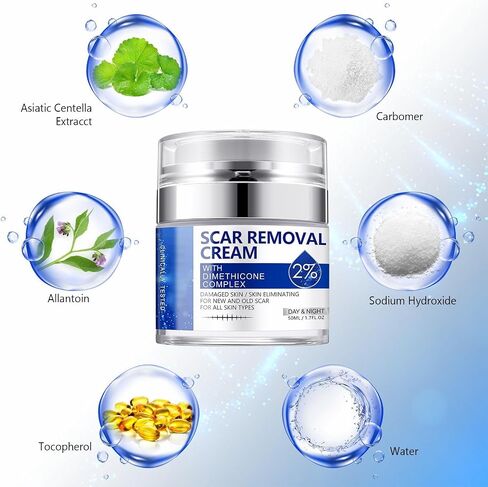 Scar Removal Cream, Scar Repair Cream for Acne Scars, Stretch Marks, Surgical Scars, Burns, Old and New Scars, Natural Formula Scar Cream for Face and Body, Suitable for Most Skin Types in Saudi Arabia