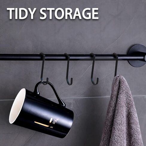 ATEN 2 حزمة شماعات مقصورة، شماعات خطافات الباب، وخطافات لتعليق المعاطف والصور والمحافظ والحقائب والمظلات وجيوب الملفات والقبعات والمزيد (أسود) in Kuwait