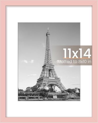 upsimples 11x14 Picture Frame, Display Pictures 8x10 with Mat or 11x14 Without Mat, Wall Hanging Photo Frame, Pink, 1 Pack in Saudi Arabia