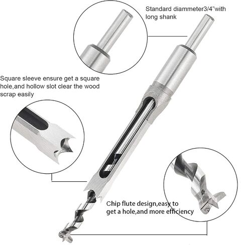 Woodworking Square Drill Bits Set, HSS Wood Mortising Chisel Countersink Bits (3/8 inch) in Saudi Arabia