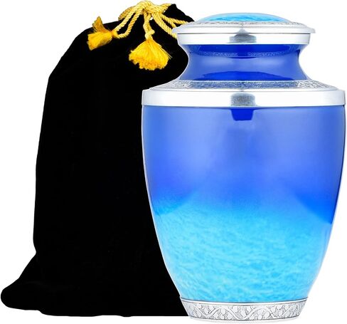 Urn for Human Ashes Adult Male Female - Handmade Cremation Urn, Wolf 4 Keepsake Urns with Velvet Bags - Wolf Steaming urn (One Large & 4 Small Urn) in Saudi Arabia
