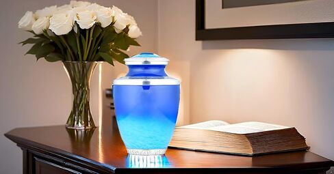 Urn for Human Ashes Adult Male Female - Handmade Cremation Urn, Wolf 4 Keepsake Urns with Velvet Bags - Wolf Steaming urn (One Large & 4 Small Urn) in Saudi Arabia
