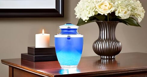 Urn for Human Ashes Adult Male Female - Handmade Cremation Urn, Wolf 4 Keepsake Urns with Velvet Bags - Wolf Steaming urn (One Large & 4 Small Urn) in Saudi Arabia