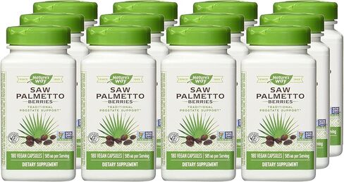 طريق الطبيعة طريق الطبيعة رأى بالميتو التوت. 585 ملغ. تم التحقق من صحة المشروع الذي لا يحتوي على كائنات معدلة وراثيًا؛ معتمد من Tru-id؛ 180 كبسولة نباتية، 180 قطعة (عبوة من 12 قطعة) in Kuwait