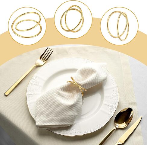12 Pcs Gold Napkin Rings, Metal Spiral Napkin Rings, Gold Napkin Holders Buckles for Family Dinner, Wedding, Party, Table Decorations in Saudi Arabia