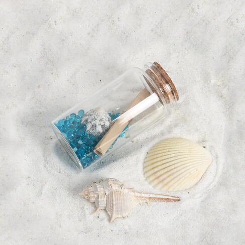 Small Glass Jars with Cork Lids 200 ml, Mini Glass Jars with Lids Set of 2, Glass Pill Bottles, Sand Jars, Spell Jars, Seashell Jar, Small Glass Bottles for Crafts, Decoration, Party Favors in Saudi Arabia