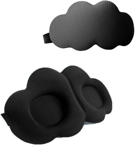 Sleep Mask for Women Men, 3D Contoured Cup No Eye Pressure 99% Blocking Light Sleeping Mask with Adjustable Strap Blindfold Yoga, Traveling, Nap, Black in Saudi Arabia