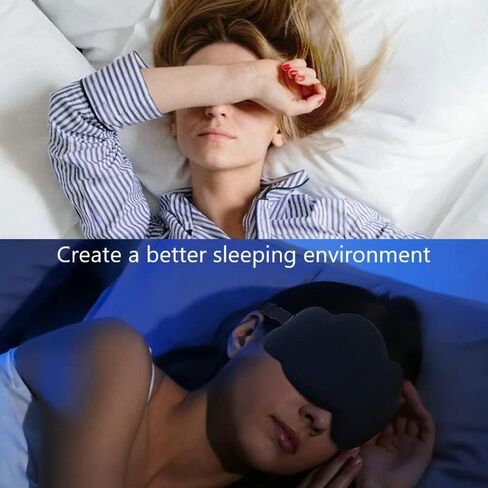 Sleep Mask for Women Men, 3D Contoured Cup No Eye Pressure 99% Blocking Light Sleeping Mask with Adjustable Strap Blindfold Yoga, Traveling, Nap, Black in Saudi Arabia