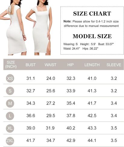 Women's Sexy Square Neck Bodice Dresses Backless Tie Side Slit Cap Sleeve Party Club Dresses in Kuwait