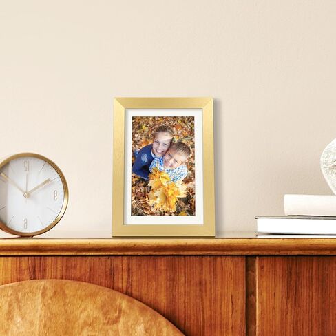 upsimples 5x7 Picture Frame, Display Pictures 4x6 with Mat or 5x7 Without Mat, Wall Hanging Photo Frame, Gold, 1 Pack in Saudi Arabia