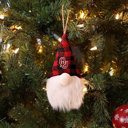 FOCO NCAA Unisex-Adult NCAA College Team Logo Holiday Plaid Hat Plush Gnome Tree Ornament in Saudi Arabia