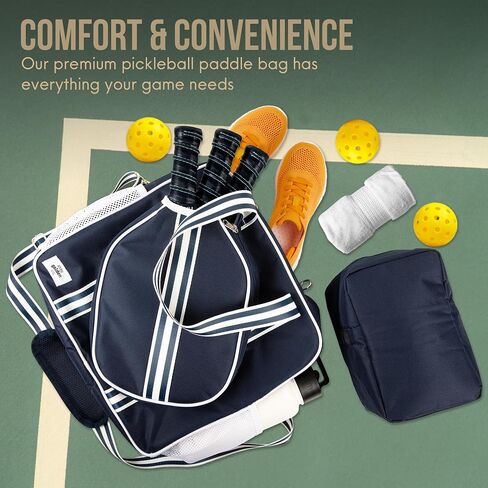 XL Pickleball Bag-Durable Pickleball Bags-Pickleball Paddle Bag- Pickleball Bags for Women-Pickleball Bags for Men- Pickle Ball Bag with Insulated Drink Cooler Bag Fence Hooks, Padded Shoulder Strap in Saudi Arabia