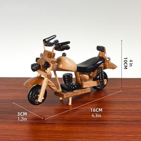 Handmade Wooden Motorcycle Decoration Model,Wooden Motorcycle Model Decorations for Home,Sculptures Collected by Motorcycle Enthusiasts (Color 3) in Saudi Arabia
