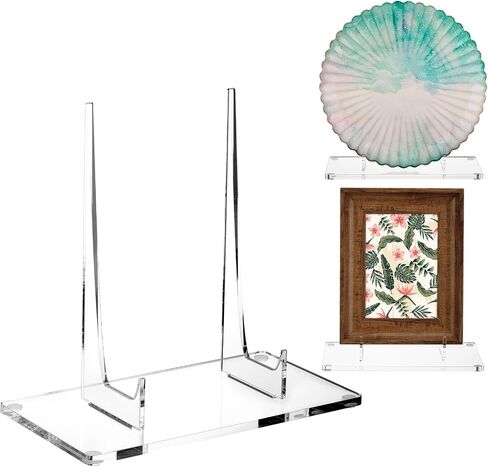 Jetec Acrylic Book Stand Clear Easel Stand for Display Acrylic Plate Stand Postcard Display Stand Picture Stand for Picture Book Decorative Plate Platter Photo(10 x 5 x 9 Inch) in Saudi Arabia