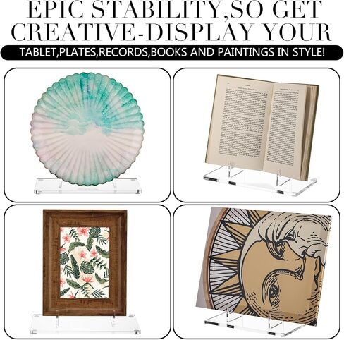 Jetec Acrylic Book Stand Clear Easel Stand for Display Acrylic Plate Stand Postcard Display Stand Picture Stand for Picture Book Decorative Plate Platter Photo(10 x 5 x 9 Inch) in Saudi Arabia