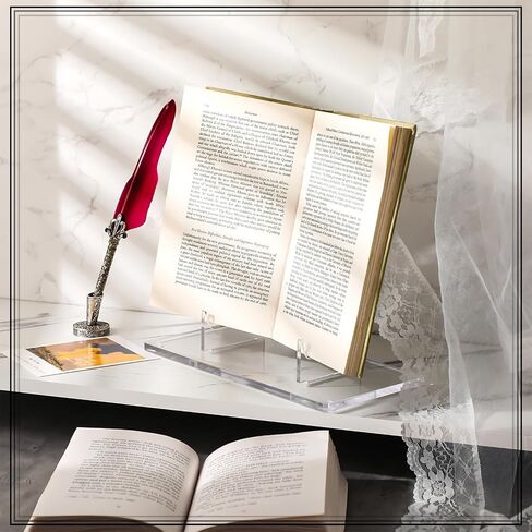 Jetec Acrylic Book Stand Clear Easel Stand for Display Acrylic Plate Stand Postcard Display Stand Picture Stand for Picture Book Decorative Plate Platter Photo(10 x 5 x 9 Inch) in Saudi Arabia
