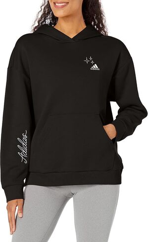 adidas Women's Varsity Scribble Embroidery Fleece Hoodie in Saudi Arabia