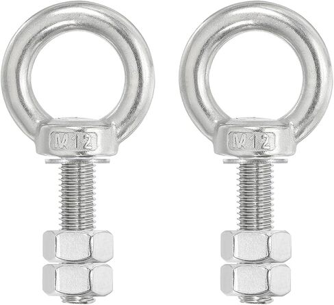 PATIKIL Lifting Shoulder Eye Bolts, 4 Pack M8x35 304 Stainless Steel Eye Bolts Threaded Screw Eyebolt Shoulder Ring with Double Nuts Fixed for Lifting Hanging in Saudi Arabia
