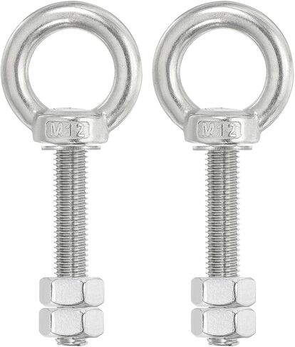 PATIKIL Lifting Shoulder Eye Bolts, 4 Pack M8x35 304 Stainless Steel Eye Bolts Threaded Screw Eyebolt Shoulder Ring with Double Nuts Fixed for Lifting Hanging in Saudi Arabia
