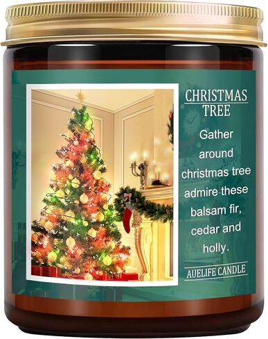 شمعة عيد الميلاد | شمعة شجرة عيد الميلاد، شمعة معطرة للمنزل، هدايا شموع عيد الميلاد - هدايا عيد الميلاد لعطلة الشتاء للنساء والرجال - شموع برطمان للعلاج العطري سعة 7 أونصة in Kuwait
