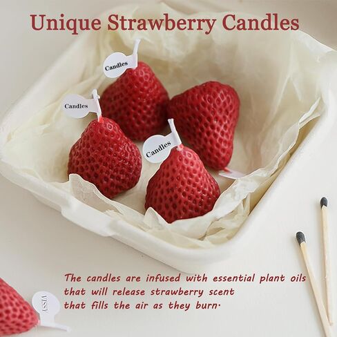 Strawberries Candles Gifts for Women, Aromatherapy Candle, Room Decor Cute Strawberries Shaped Scented Candles, Aesthetic Decorative (6 Red and 3 Pink, 3 Inch) in Saudi Arabia