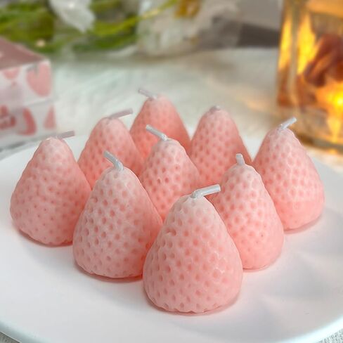 Strawberries Candles Gifts for Women, Aromatherapy Candle, Room Decor Cute Strawberries Shaped Scented Candles, Aesthetic Decorative (6 Red and 3 Pink, 3 Inch) in Saudi Arabia