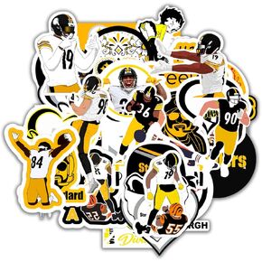 33 PCS American Football Rugby Stickers for Water Bottle, Laptop, Bicycle, Computer, Motorcycle, Travel Case, Car Decal Decoration Sticker 2-2.5 inches