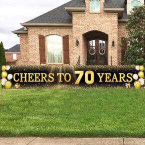 50th Birthday Decorations Men Women Black and Gold Happy 50th Birthday Banner Yard Signs 50th Birthday Indoor Outdoor Party Decor（118" X 20"）