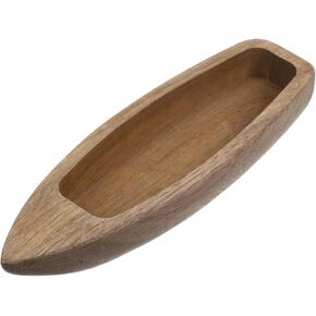 Wooden Boat Ornament Unfinished Natural Wood Boat Model Nautical Fishing Boat Canoe for DIY Craft Home Office Table Decoration Beach Coastal