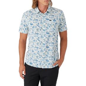 Mens Trvlr UPF Traverse Ss Standard Short Sleeve Button Up Shirt, Scrub Blue, L