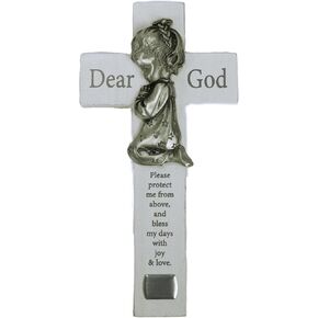 Cathedral Art Abbey & CA Gift Girl Bedtime Blessing Wall Cross W/Hanger, One Size, Multi