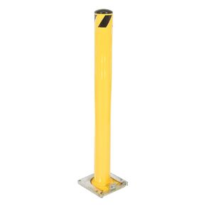 Vestil BOL-RF-48-4.5 Surface Mounted Removable Steel Pipe Safety Bollard, 4-1/2" OD, 48" Height,Yellow