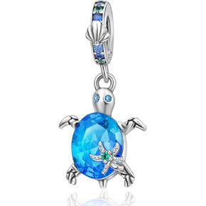 Turtle Shells and Marine Animals Charm for 925 Sterling Silver for Women's Bracelets & Necklaces Dangle Pendant for Christmas Day Valentine's Day Mother's Day Jewelry Gifts for Girls