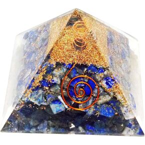 Orgone Pyramid (Lapis Lazuli with Copper-Coiled Quartz Point)