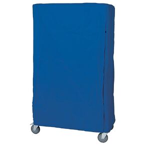 Quantum Storage Systems CC244874BNZ Wire Cart Cover with Zipper Flap, 400 Denier Nylon, Blue, 24" Width x 48" Length x 74" Height