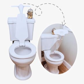 Toilet Seat with Urinal Attachment - Solution for Urine Splatter in our Bathroom - 100% Effective (Elongated)