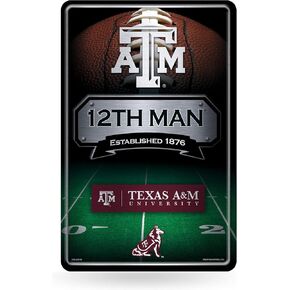 Rico Industries NCAA Texas A&M Aggies Large Metal Sign 11" x 17" Large Metal Home Décor Sign