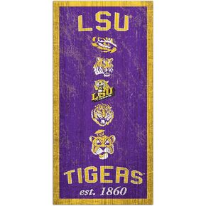 Fan Creations NCAA LSU Tigers Unisex LSU Heritage 6x12 Sign, Team, 6 x 12