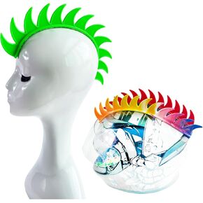 Helmet Mohawk Wig Adhesive Mohawk for Motorcycle Bicycle Ski Snowboard Helmet Hair Skinhead Costumes Cosplay Wig Silicone Hawk(Helmet not Included)