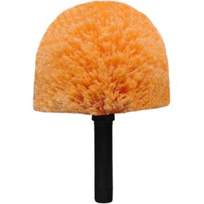 Twist-On Cobweb Duster Head Brush // Spider Web Brush for Outdoor & Indoor Web Cleaning // Fits Standard Acme Threaded Poles // Brush Head Only-Orange -2 Pack
